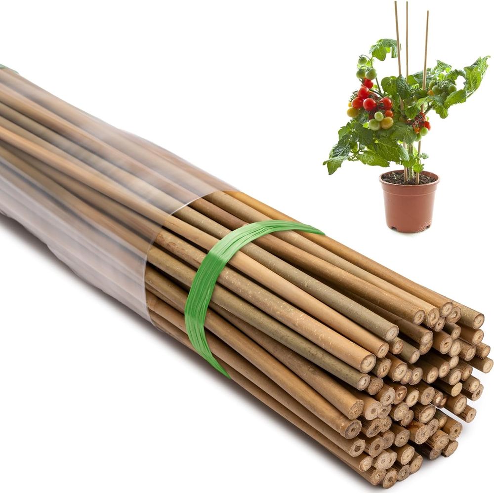 Plant Support Stake - 70-Pack 4-Foot Natural Bamboo Plant Stakes