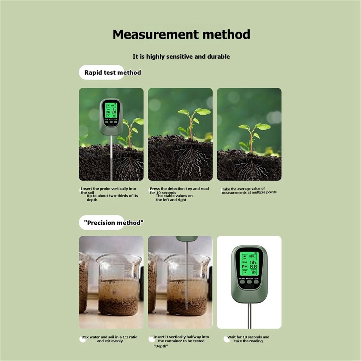 Soil Ph Meter - DT75BG Soil PH Meter 4 in