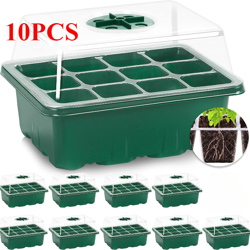 Propagation Tray Dome - 10PCS Seedling Trays Seed Starter Kit
