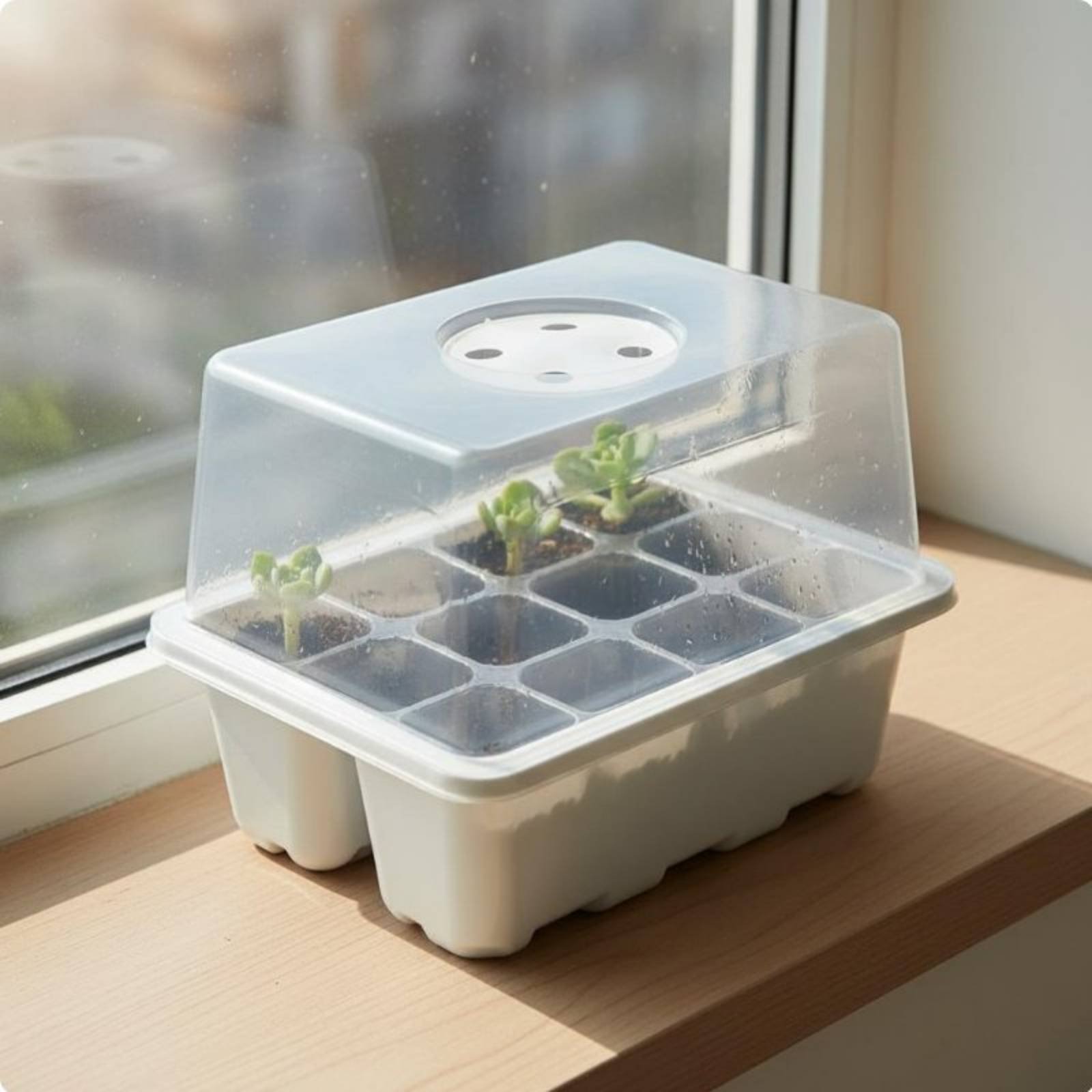 Propagation Tray Dome - 12 Compartment Seed Starting Tray Transparent