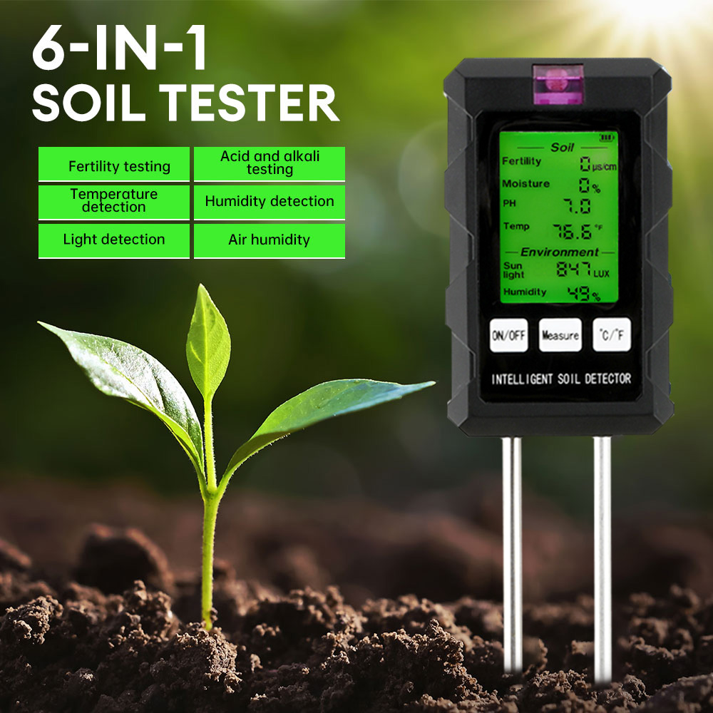 Soil Ph Meter - PH Temperature Humidity Meter Nutrient Moisture
