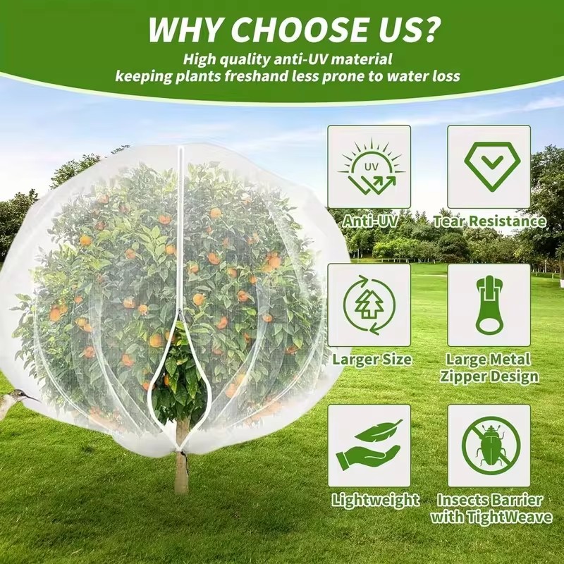Drawstring & Zipper Fruit Tree - đánh giá và giá Garden Netting Cover