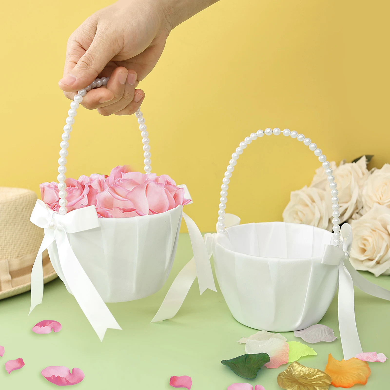2Pcs Wedding Flower Girl Baske - đánh giá và giá Gardening Tools Girls