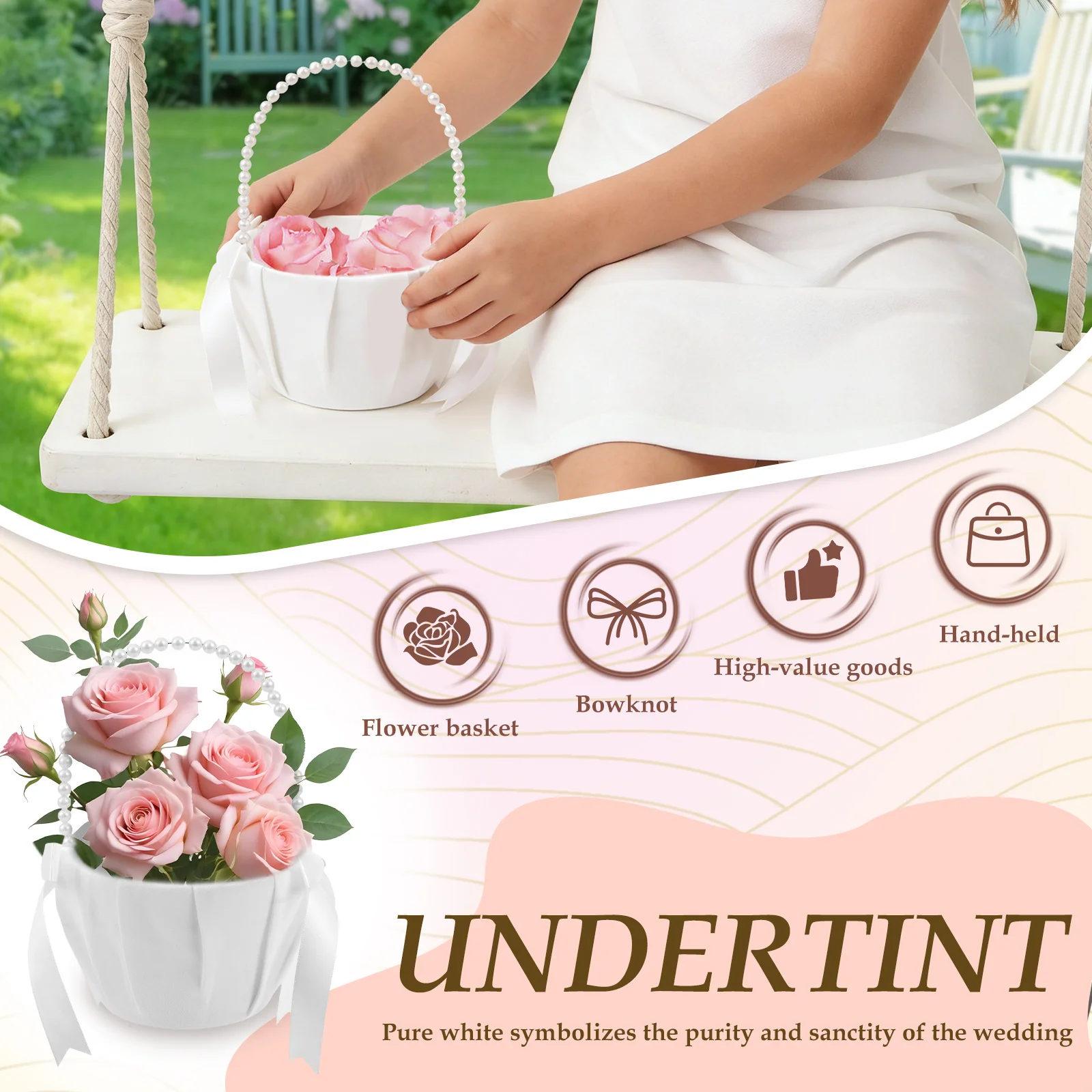 2Pcs Wedding Flower Girl Baske - đánh giá và giá Gardening Tools Girls