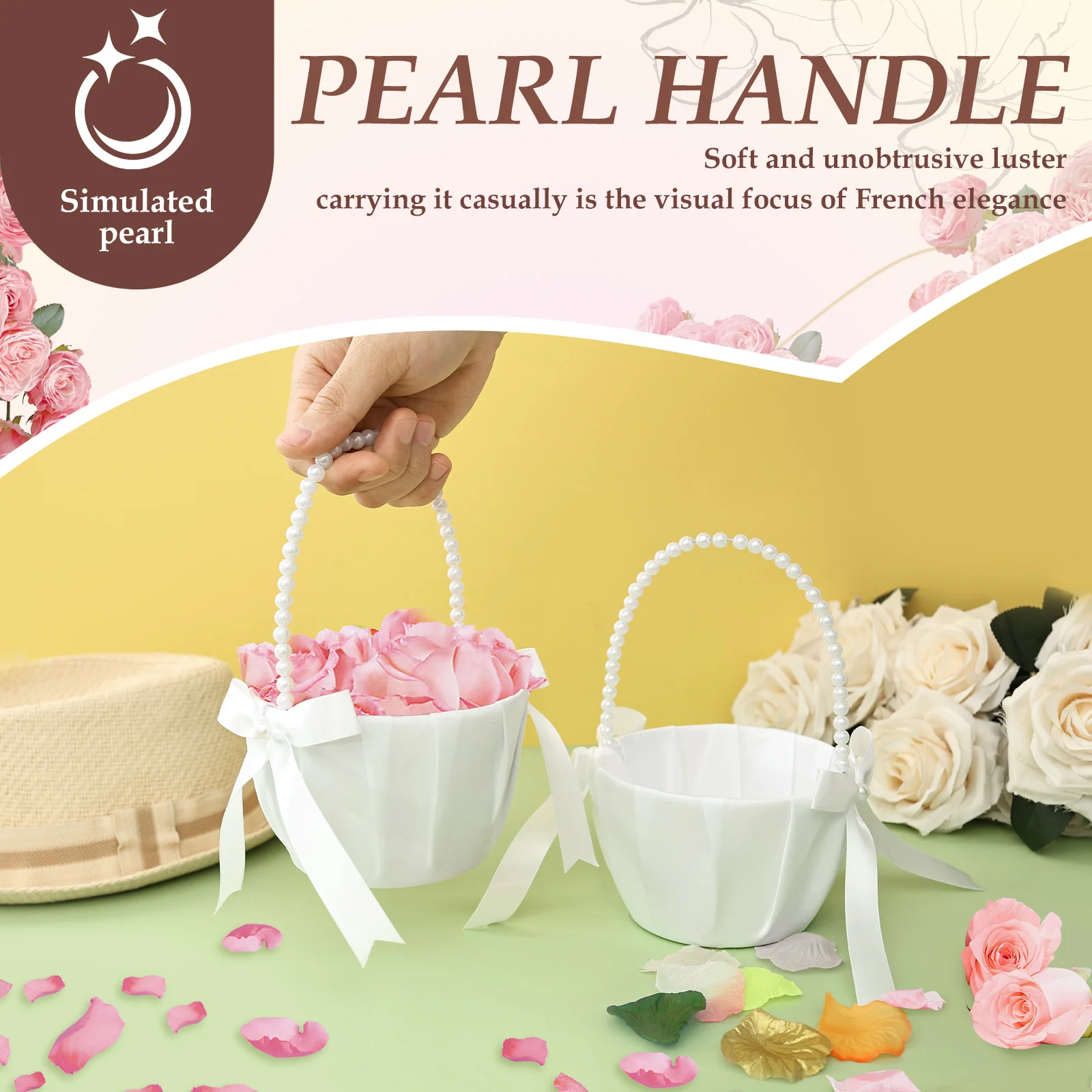 2Pcs Wedding Flower Girl Baske - đánh giá và giá Gardening Tools Girls