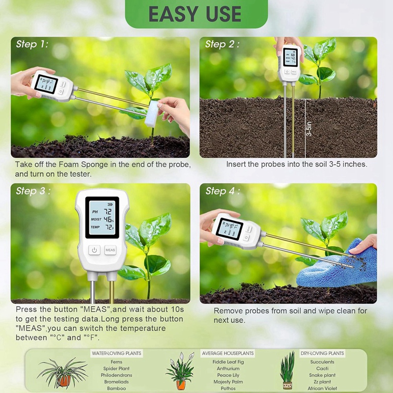 3 in 1 Soil Moisture Meter, Di - đánh giá và giá Soil Ph Meter