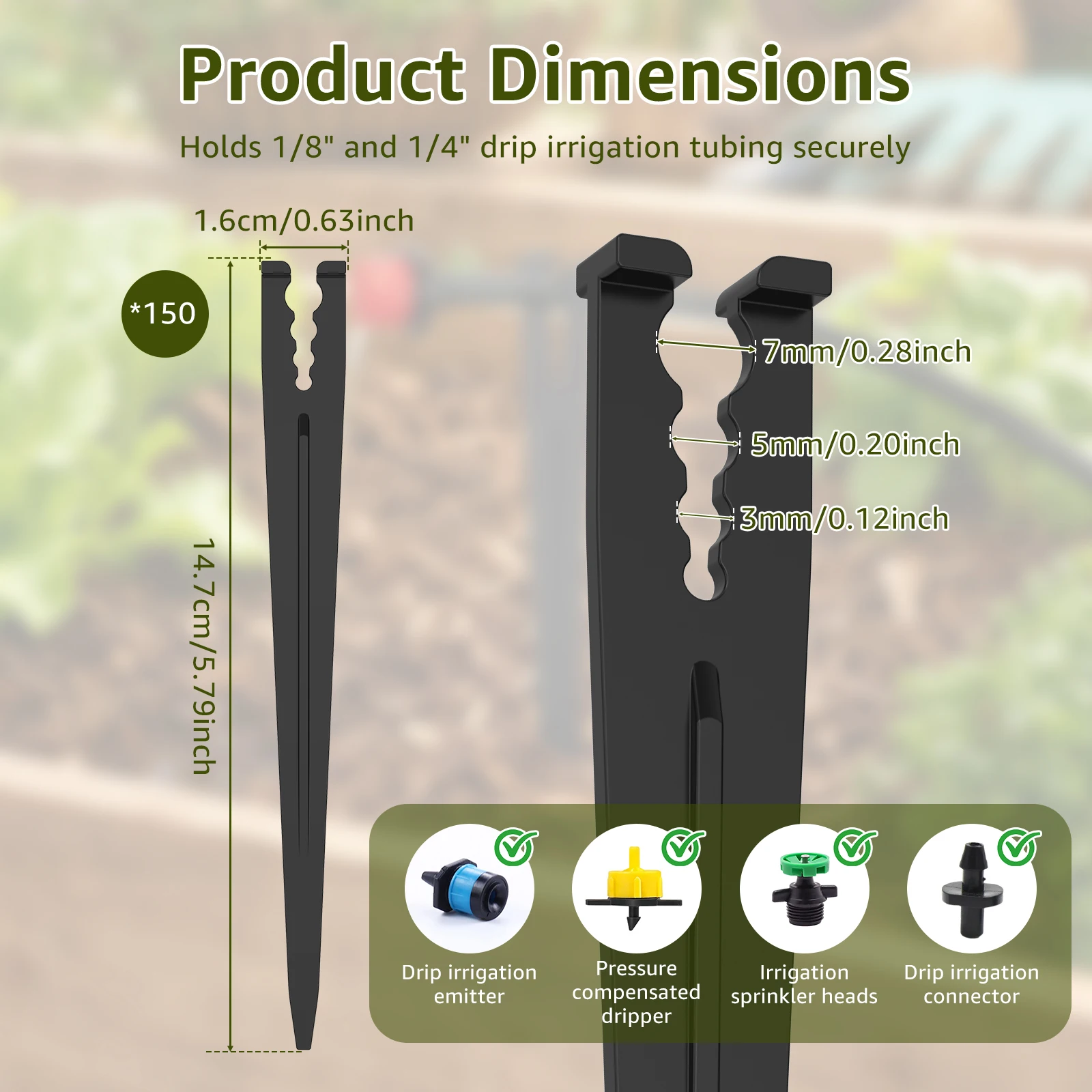 1/4 Drip Irrigation Stakes 5.7 - đánh giá và giá Plant Support Stake