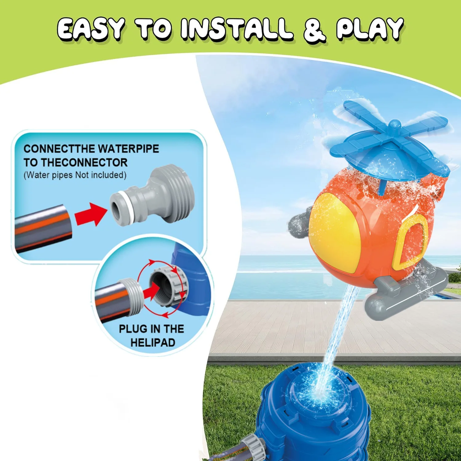 Helicopter Sprinkler Water Toy - đánh giá và giá Gardening Tools Girls